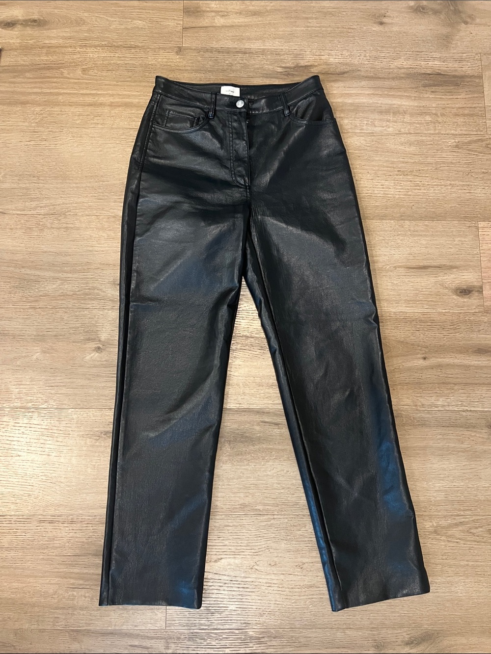 Aritzia Wilfred Faux Leather Straight-Leg Jeans Size 4
